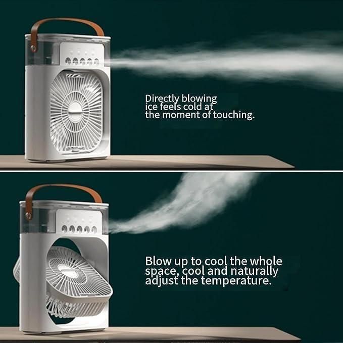 Portable 3-in-1 Mist Fan | Air Cooler & Humidifier | USB Rechargeable