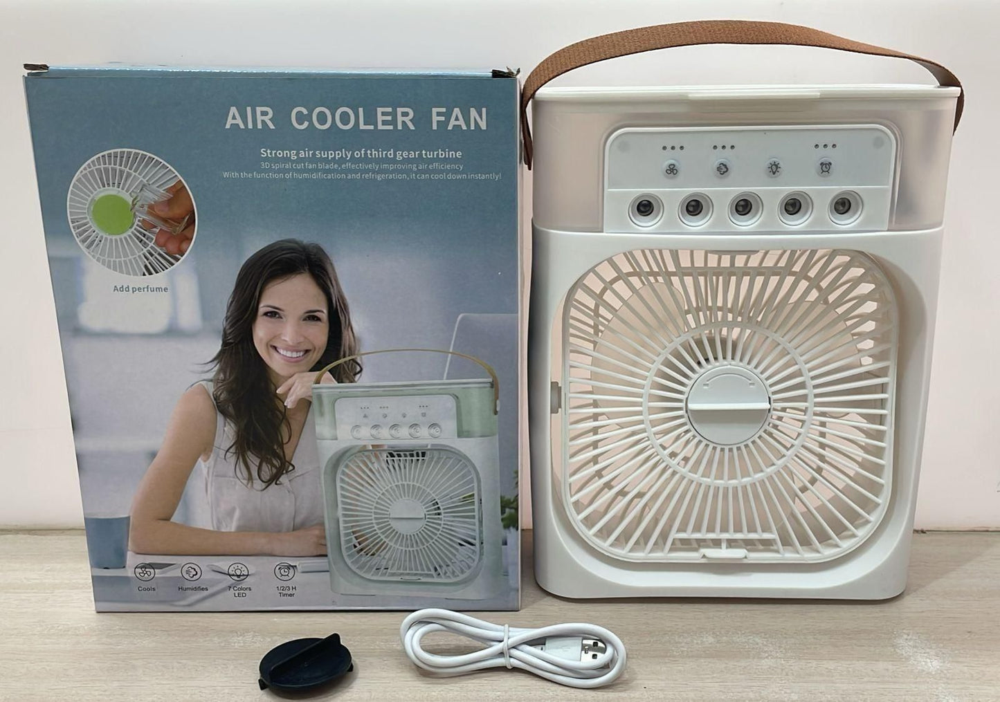 Portable 3-in-1 Mist Fan | Air Cooler & Humidifier | USB Rechargeable