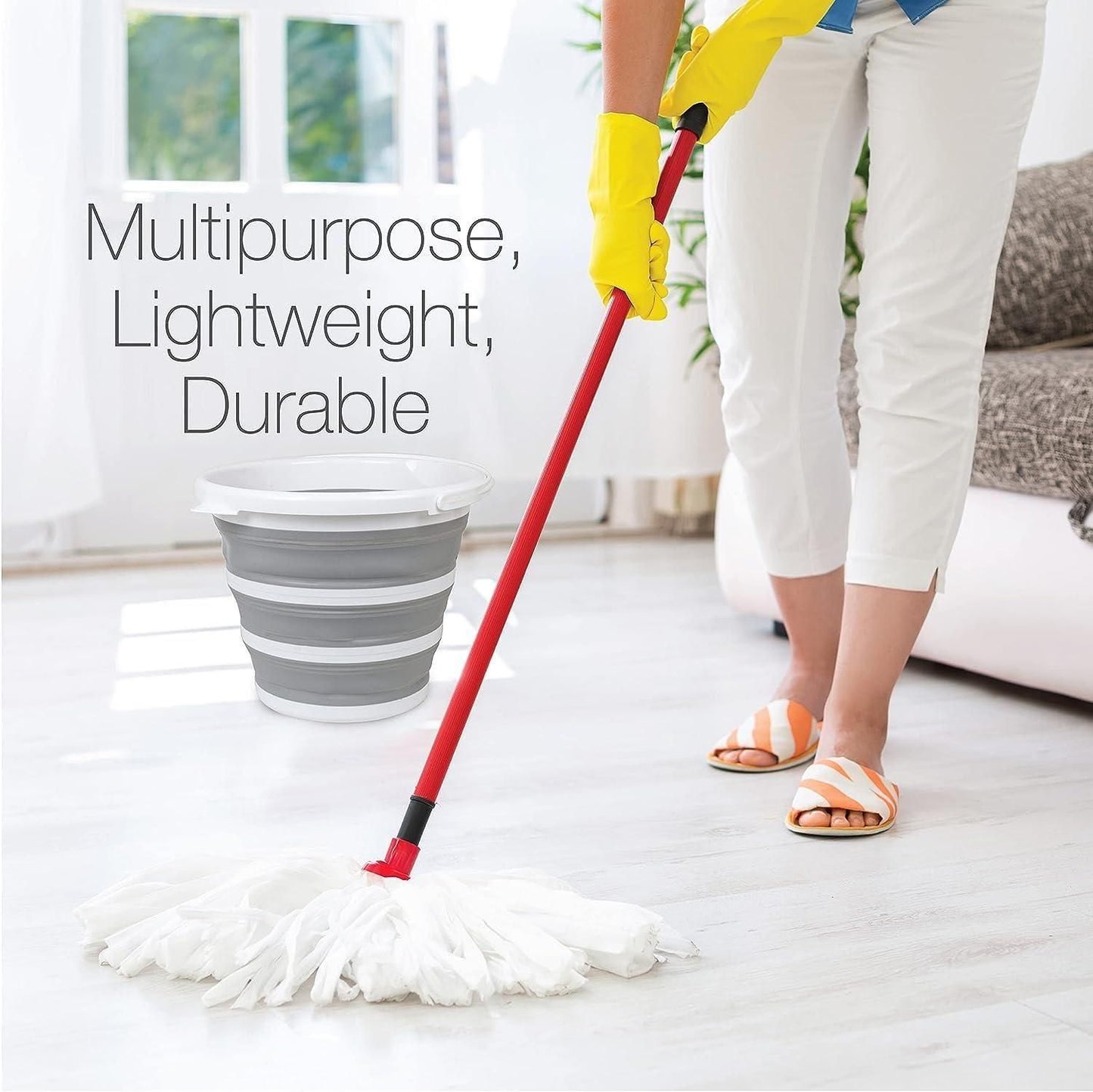 PVC Coated Collapsible Foldaway Bucket (Assorted Colors)