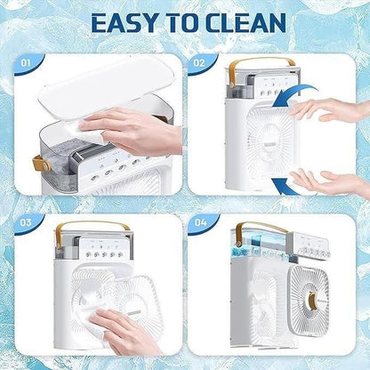 Portable 3-in-1 Mist Fan | Air Cooler & Humidifier | USB Rechargeable