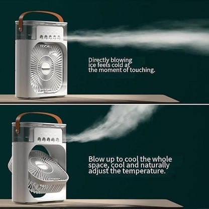 Portable 3-in-1 Mist Fan | Air Cooler & Humidifier | USB Rechargeable