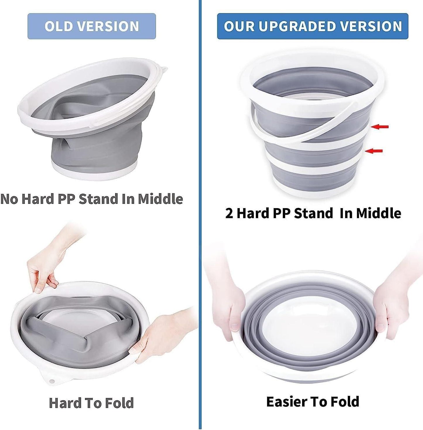 PVC Coated Collapsible Foldaway Bucket (Assorted Colors)