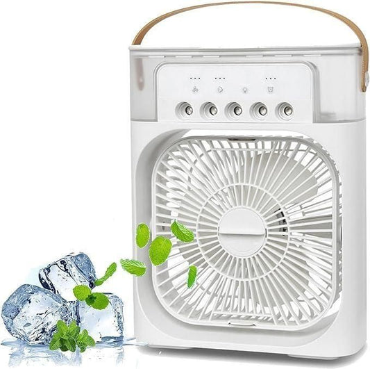 Portable 3-in-1 Mist Fan | Air Cooler & Humidifier | USB Rechargeable